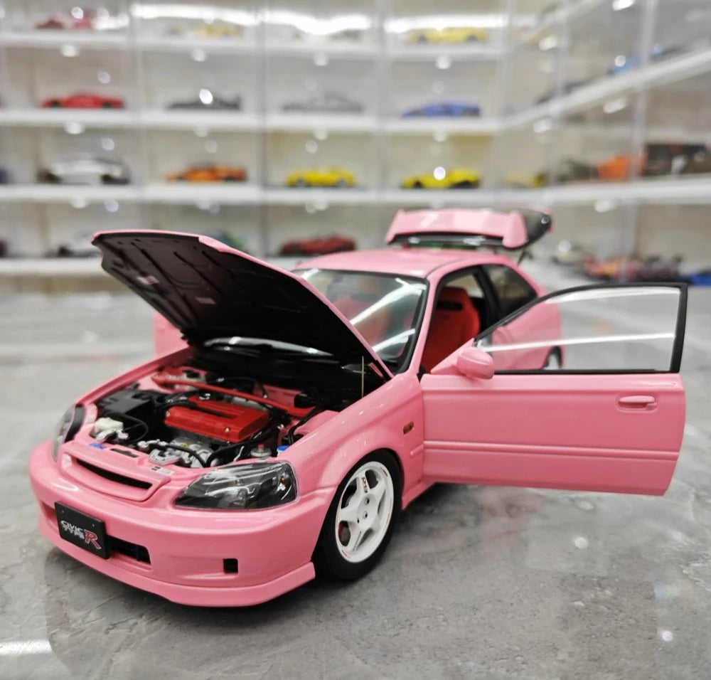 [MotorHelix] 1:18 Honda 1997 Civic Type R EK9 Pink Model Car Die-Cast