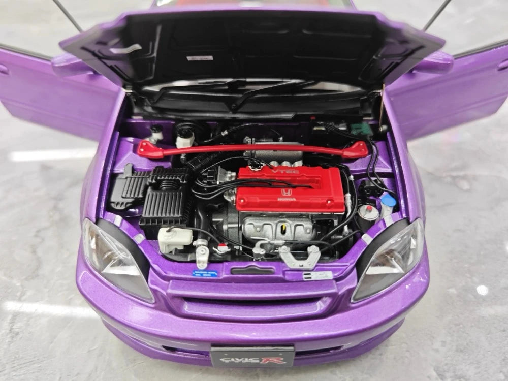 [MotorHelix] 1:18 Honda 1997 Civic Type R EK9 Purple Model Car Die-Cast