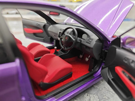 [MotorHelix] 1:18 Honda 1997 Civic Type R EK9 Purple Model Car Die-Cast