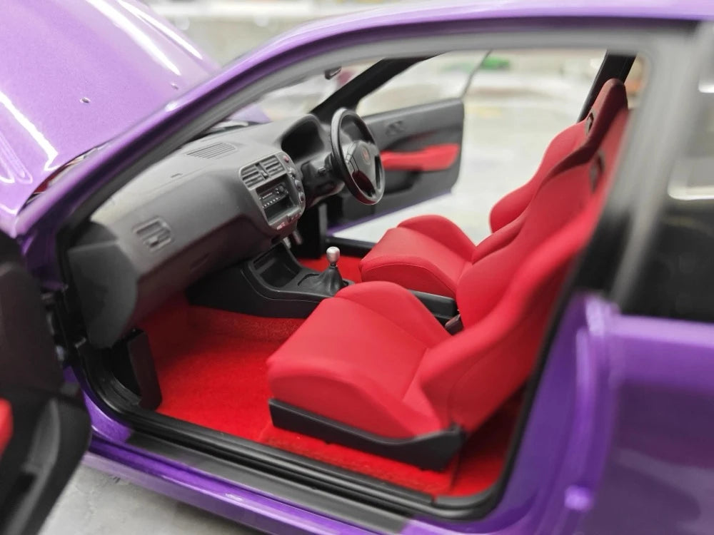 [MotorHelix] 1:18 Honda 1997 Civic Type R EK9 Purple Model Car Die-Cast