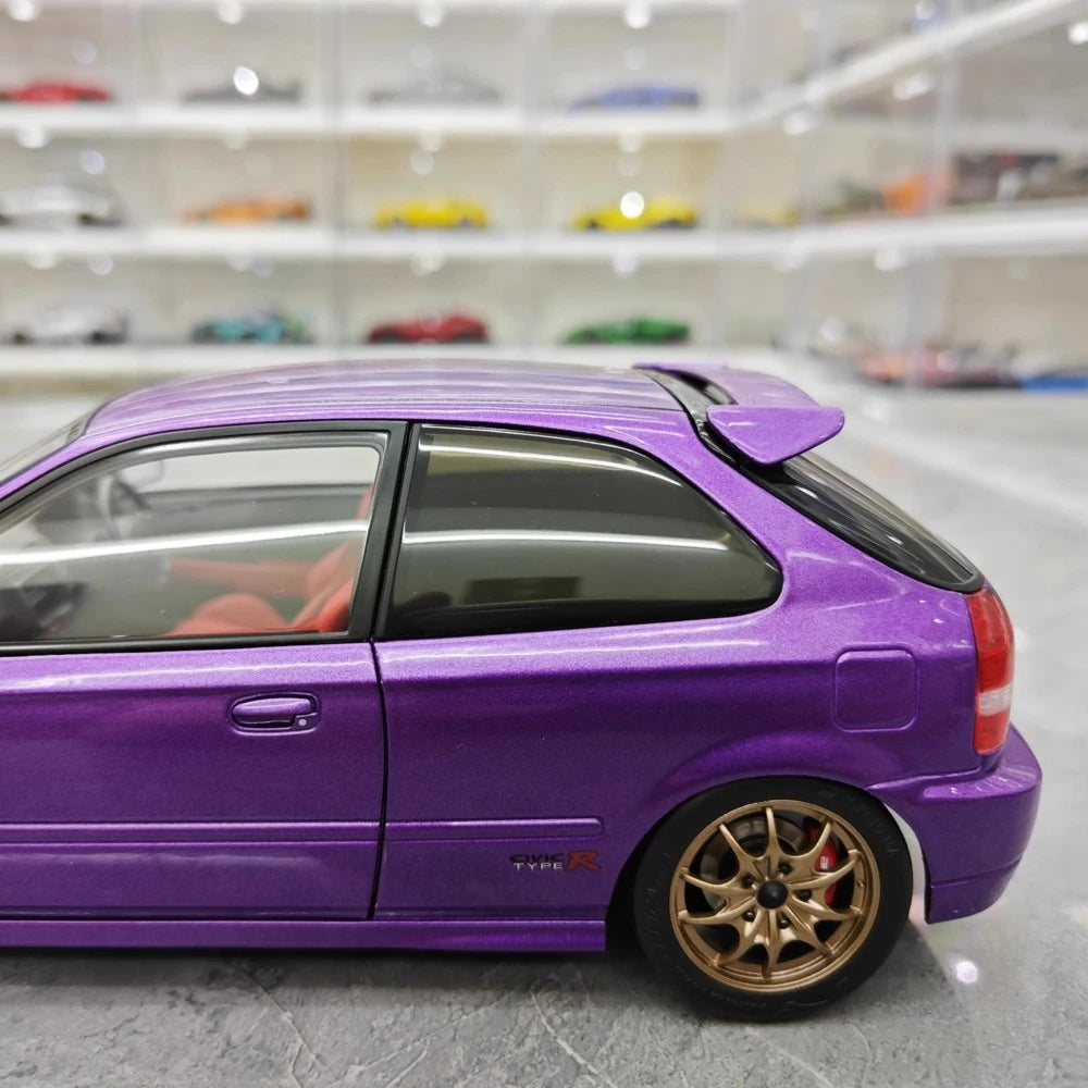 [MotorHelix] 1:18 Honda 1997 Civic Type R EK9 Purple Model Car Die-Cast