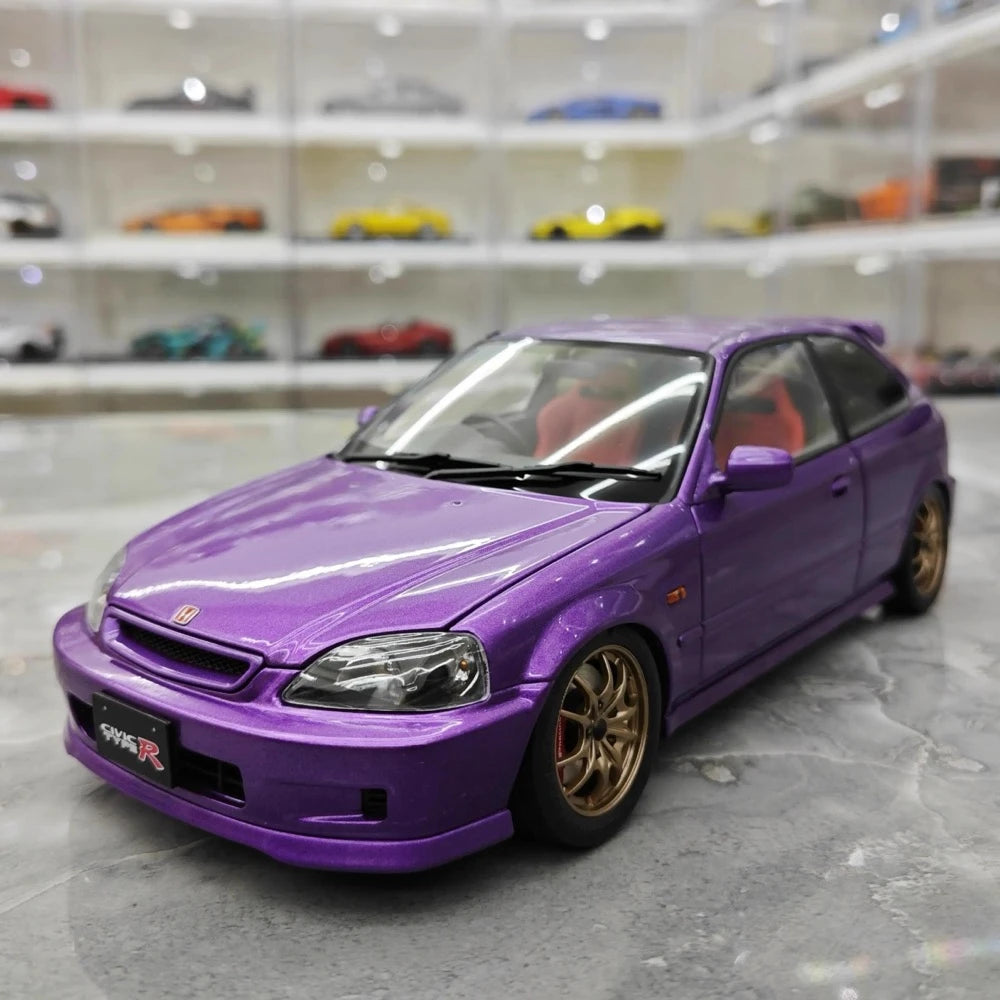 [MotorHelix] 1:18 Honda 1997 Civic Type R EK9 Purple Model Car Die-Cast