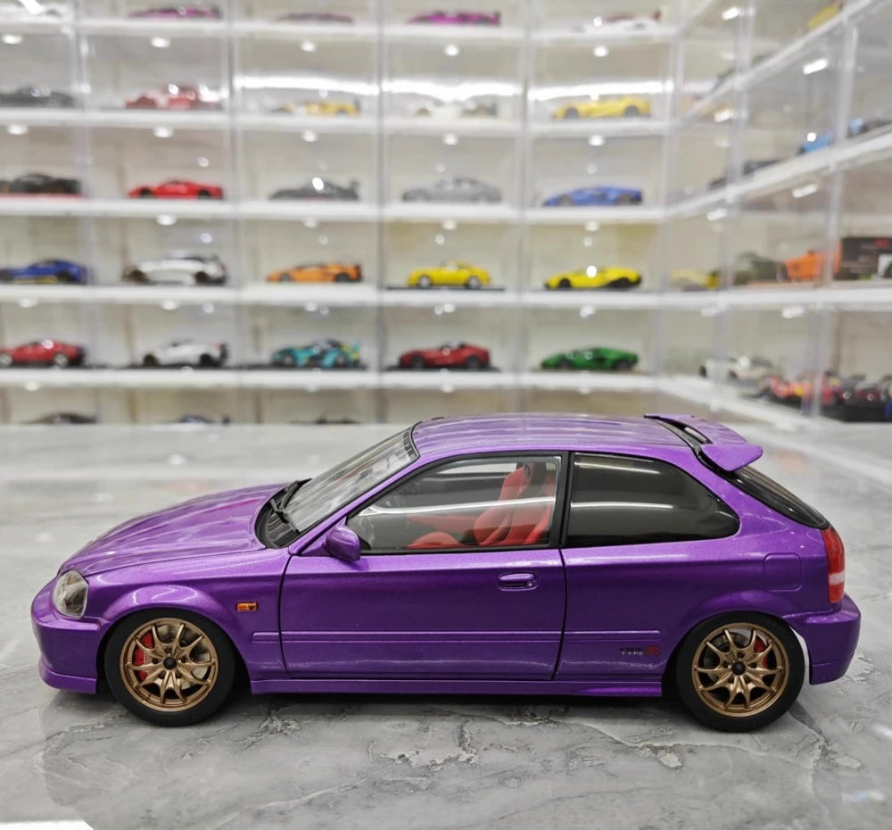 [MotorHelix] 1:18 Honda 1997 Civic Type R EK9 Purple Model Car Die-Cast