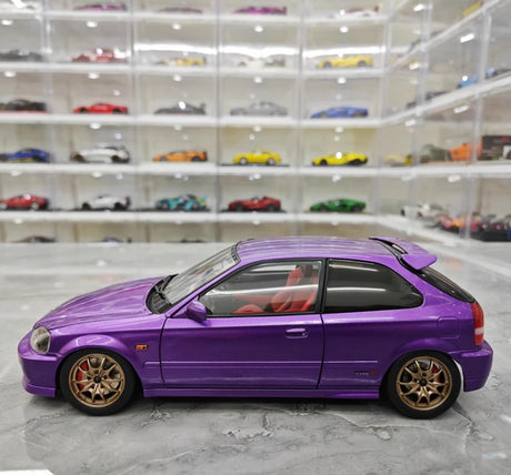 [MotorHelix] 1:18 Honda 1997 Civic Type R EK9 Purple Model Car Die-Cast