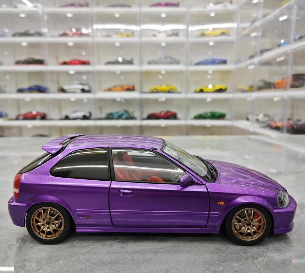 [MotorHelix] 1:18 Honda 1997 Civic Type R EK9 Purple Model Car Die-Cast