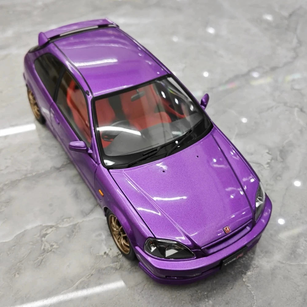 [MotorHelix] 1:18 Honda 1997 Civic Type R EK9 Purple Model Car Die-Cast