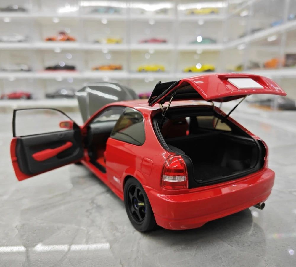 [MotorHelix] 1:18 Honda 1997 Civic Type R EK9 Red & Black Model Car Die-Cast