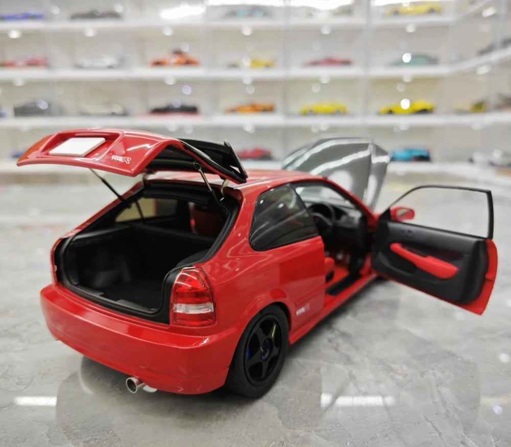 [MotorHelix] 1:18 Honda 1997 Civic Type R EK9 rouge & noir voiture miniature Die-Cast