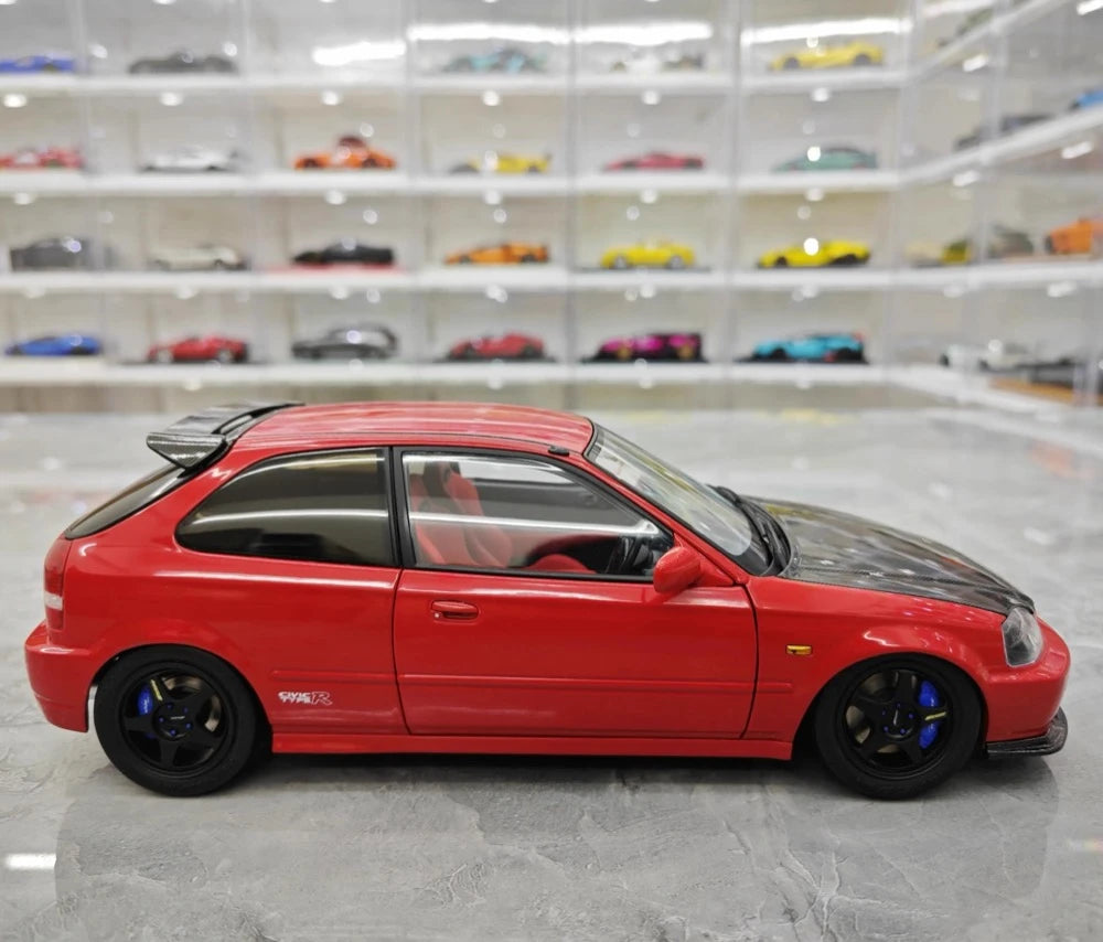 [MotorHelix] 1:18 Honda 1997 Civic Type R EK9 Red & Black Model Car Die-Cast