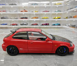 [MotorHelix] 1:18 Honda 1997 Civic Type R EK9 Red & Black Model Car Die-Cast