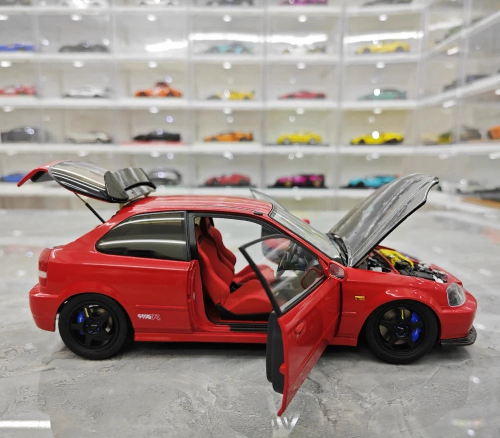 [MotorHelix] 1:18 Honda 1997 Civic Type R EK9 Red & Black Model Car Die-Cast