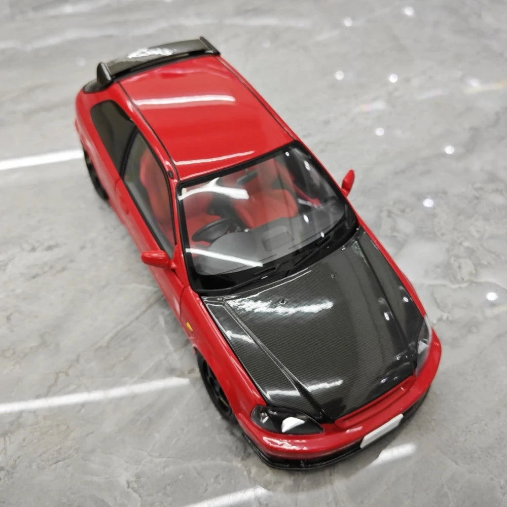 [MotorHelix] 1:18 Honda 1997 Civic Type R EK9 rouge & noir voiture miniature Die-Cast