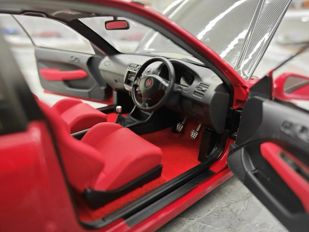 [MotorHelix] 1:18 Honda 1997 Civic Type R EK9 rouge & noir voiture miniature Die-Cast