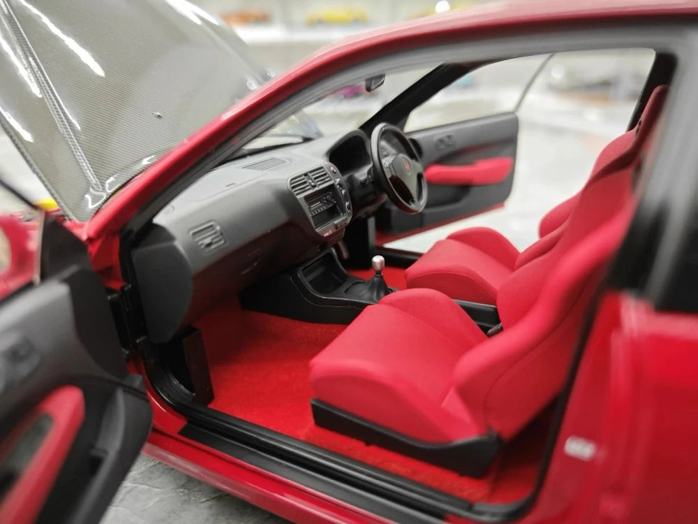 [MotorHelix] 1:18 Honda 1997 Civic Type R EK9 rouge & noir voiture miniature Die-Cast