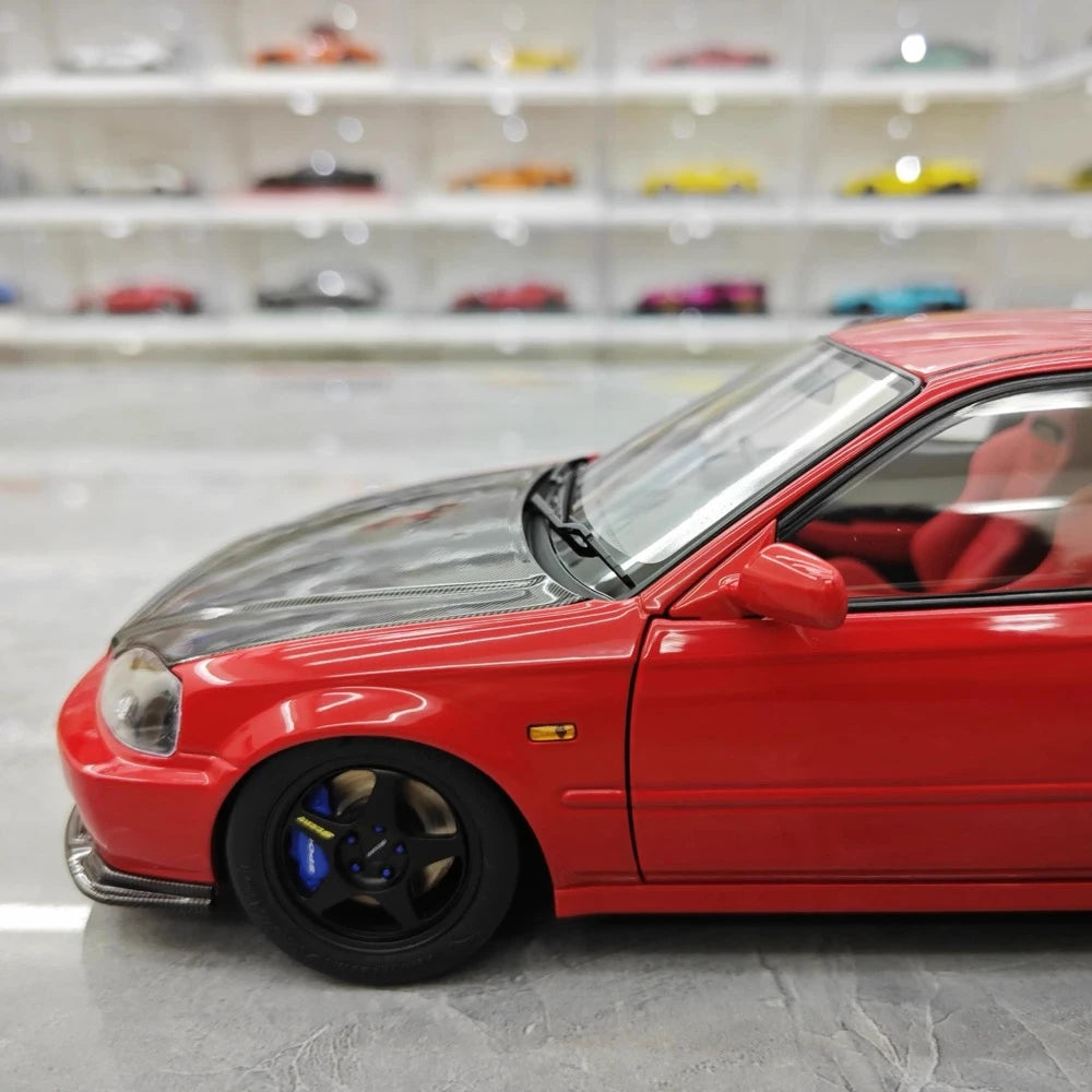 [MotorHelix] 1:18 Honda 1997 Civic Type R EK9 rouge & noir voiture miniature Die-Cast