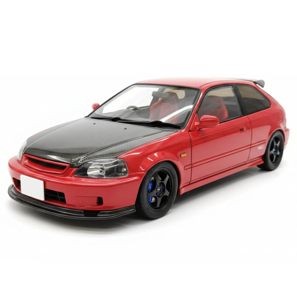 [MotorHelix] 1:18 Honda 1997 Civic Type R EK9 Red & Black Model Car Die-Cast