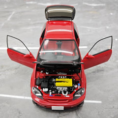 [MotorHelix] 1:18 Honda 1997 Civic Type R EK9 rouge & noir voiture miniature Die-Cast