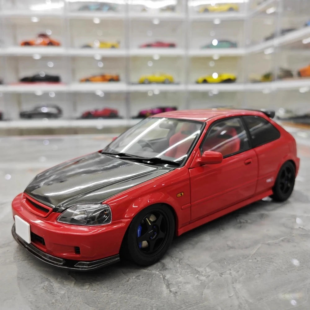 [MotorHelix] 1:18 Honda 1997 Civic Type R EK9 rouge & noir voiture miniature Die-Cast