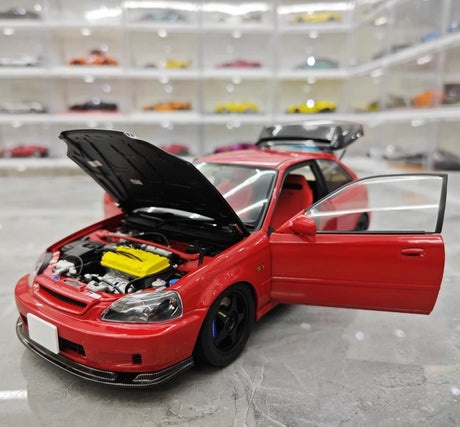[MotorHelix] 1:18 Honda 1997 Civic Type R EK9 Red & Black Model Car Die-Cast