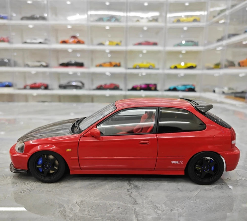 [MotorHelix] 1:18 Honda 1997 Civic Type R EK9 rouge & noir voiture miniature Die-Cast