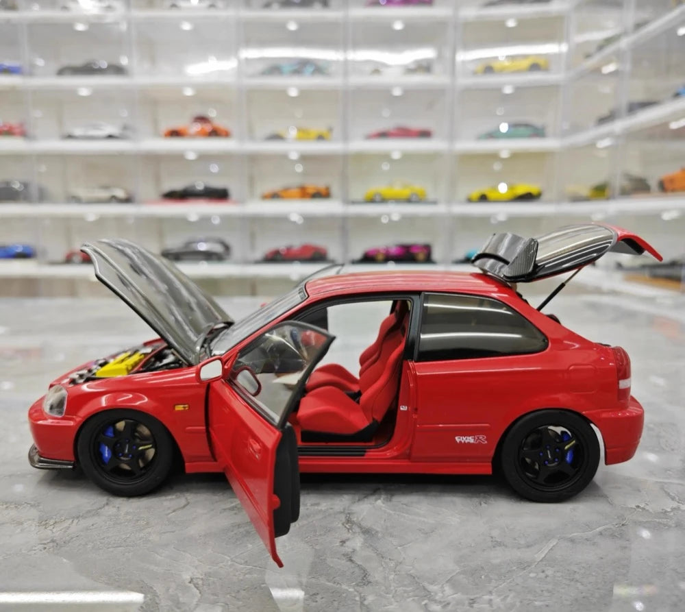 [MotorHelix] 1:18 Honda 1997 Civic Type R EK9 Red & Black Model Car Die-Cast