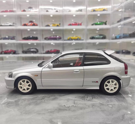 [MotorHelix] 1:18 Honda 1997 Civic Type R EK9 Silver Model Car Die-Cast