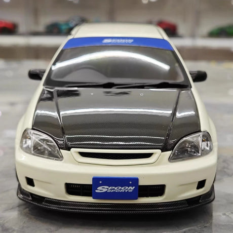 [MotorHelix] 1:18 Honda 1997 Civic Type R EK9 White & Black Model Car Die-Cast