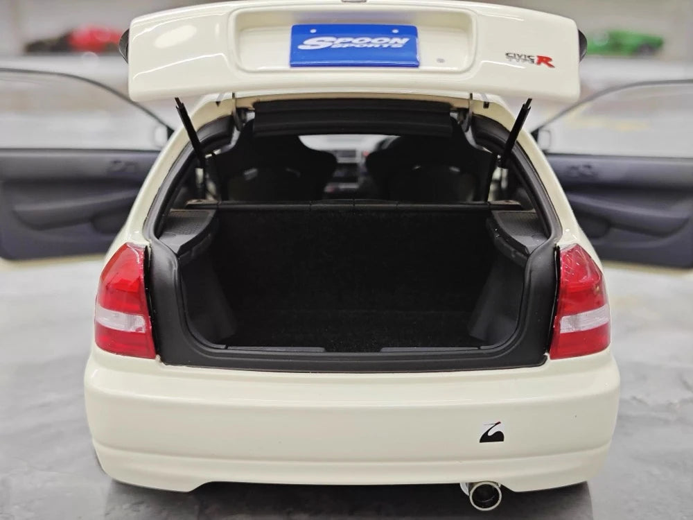 [MotorHelix] 1:18 Honda 1997 Civic Type R EK9 White & Black Model Car Die-Cast