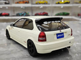 [MotorHelix] 1:18 Honda 1997 Civic Type R EK9 White & Black Model Car Die-Cast