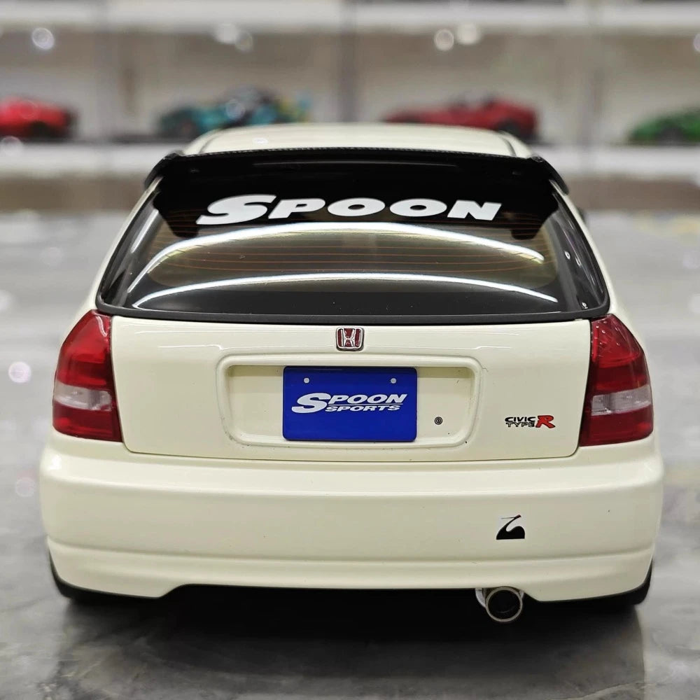 [MotorHelix] 1:18 Honda 1997 Civic Type R EK9 White & Black Model Car Die-Cast
