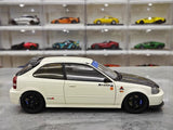 [MotorHelix] 1:18 Honda 1997 Civic Type R EK9 White & Black Model Car Die-Cast