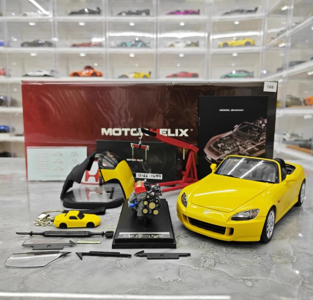 [MotorHelix] 1:18 Honda 2005 S2000 AP2 Yellow Model Car Die-Cast