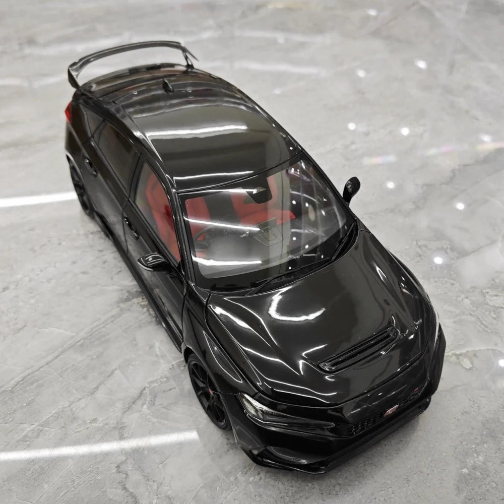 [MotorHelix] 1:18 Honda 2023 Civic Type R Black Model Car Die-Cast