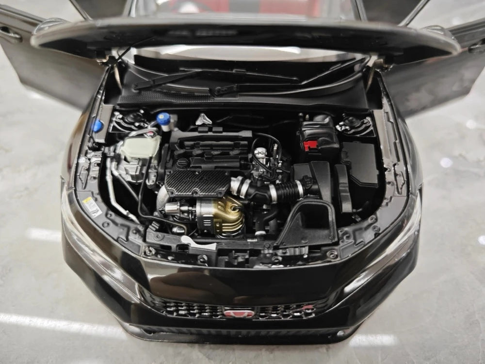 [MotorHelix] 1:18 Honda 2023 Civic Type R Black Model Car Die-Cast