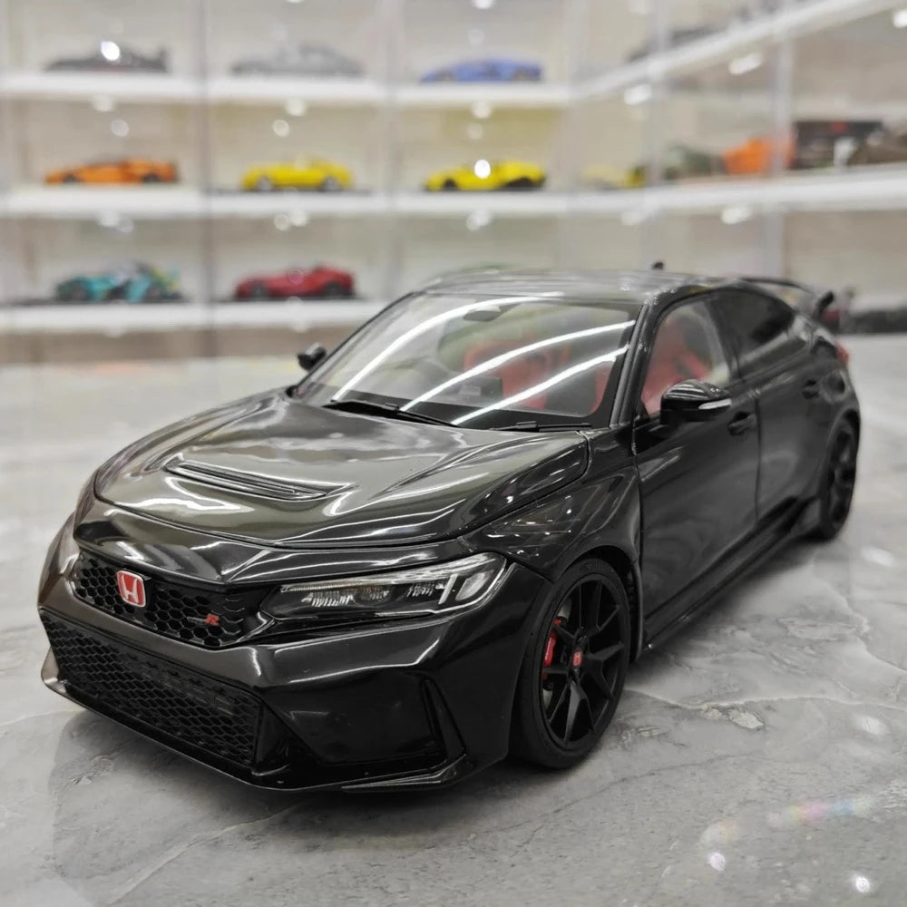 [MotorHelix] 1:18 Honda 2023 Civic Type R Black Model Car Die-Cast
