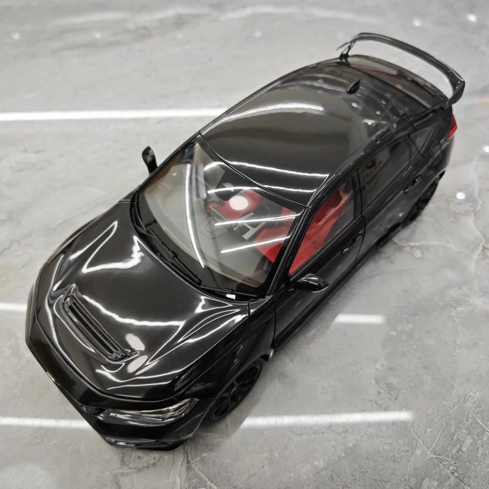 [MotorHelix] 1:18 Honda 2023 Civic Type R Black Model Car Die-Cast
