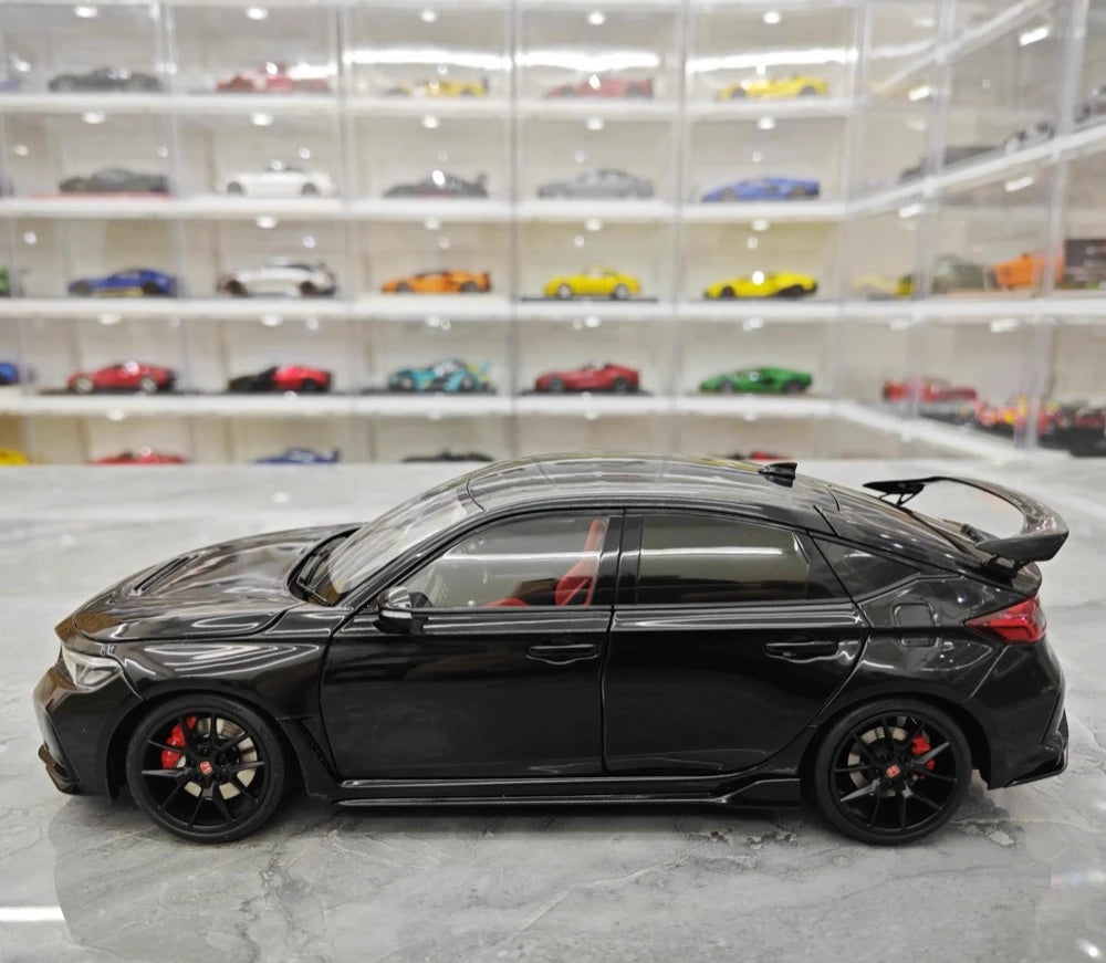 [MotorHelix] 1:18 Honda 2023 Civic Type R Black Model Car Die-Cast