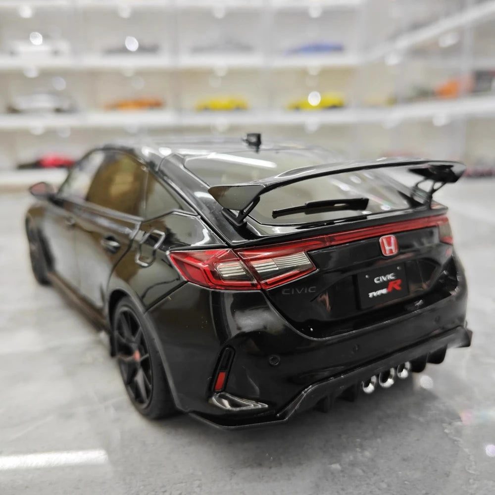 [MotorHelix] 1:18 Honda 2023 Civic Type R Black Model Car Die-Cast