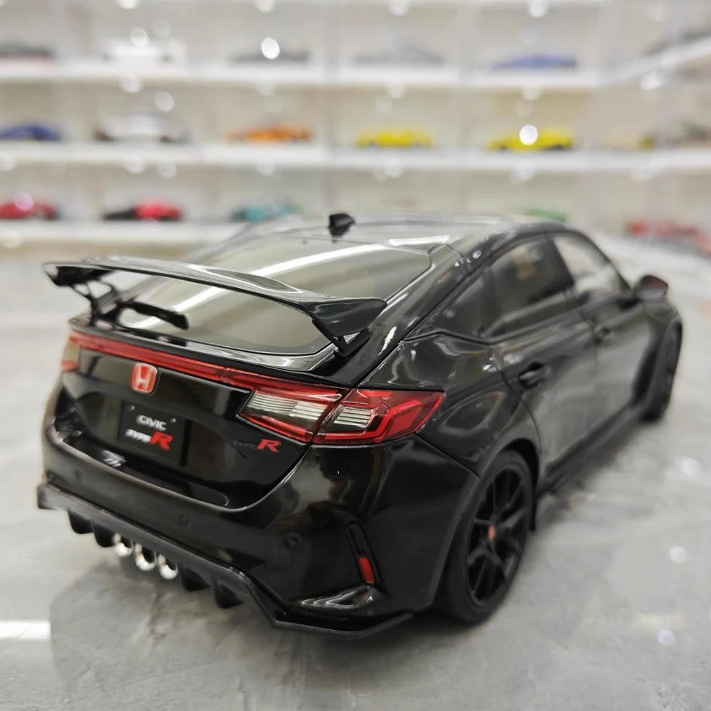 [MotorHelix] 1:18 Honda 2023 Civic Type R Black Model Car Die-Cast