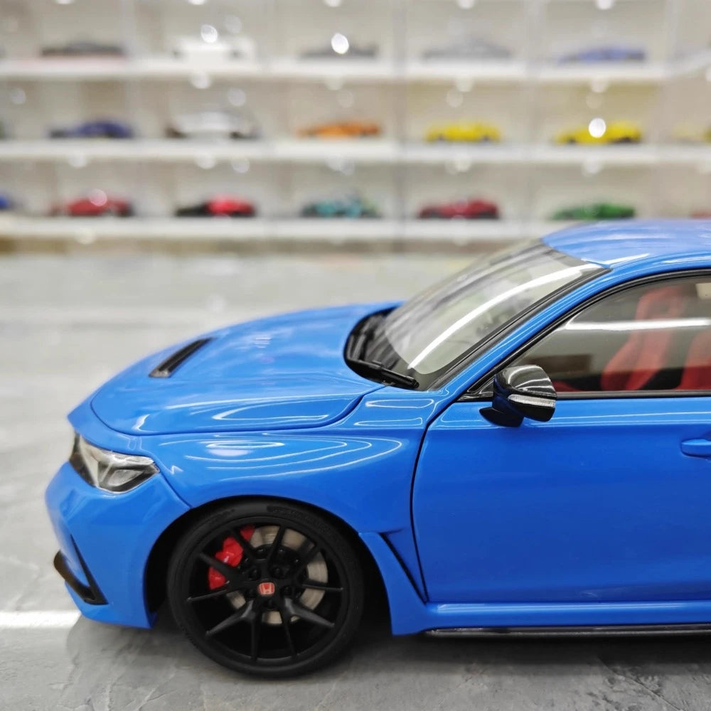 [MotorHelix] 1:18 Honda 2023 Civic Type R Blue Model Car Die-Cast