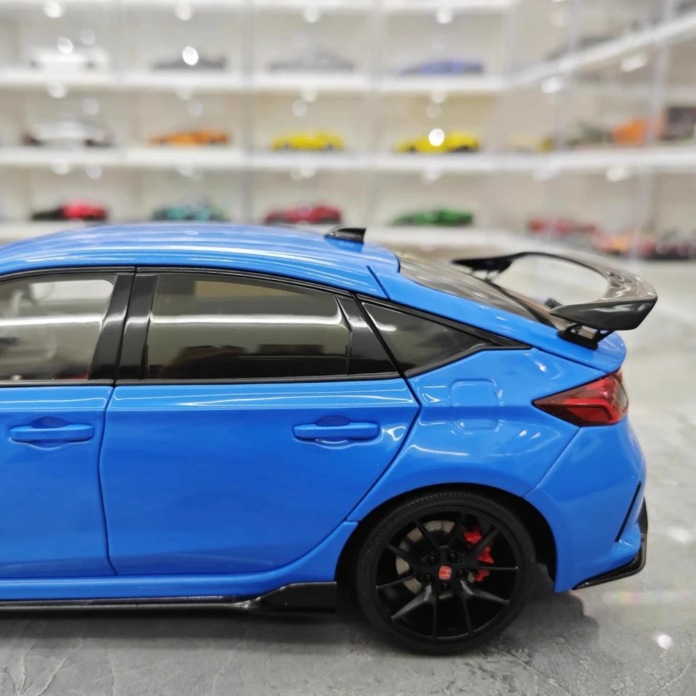 [MotorHelix] 1:18 Honda 2023 Civic Type R Blue Model Car Die-Cast