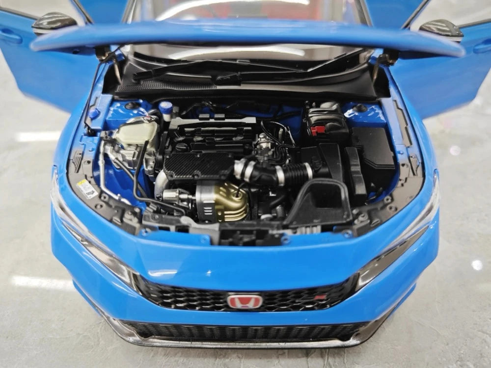 [MotorHelix] 1:18 Honda 2023 Civic Type R Blue Model Car Die-Cast