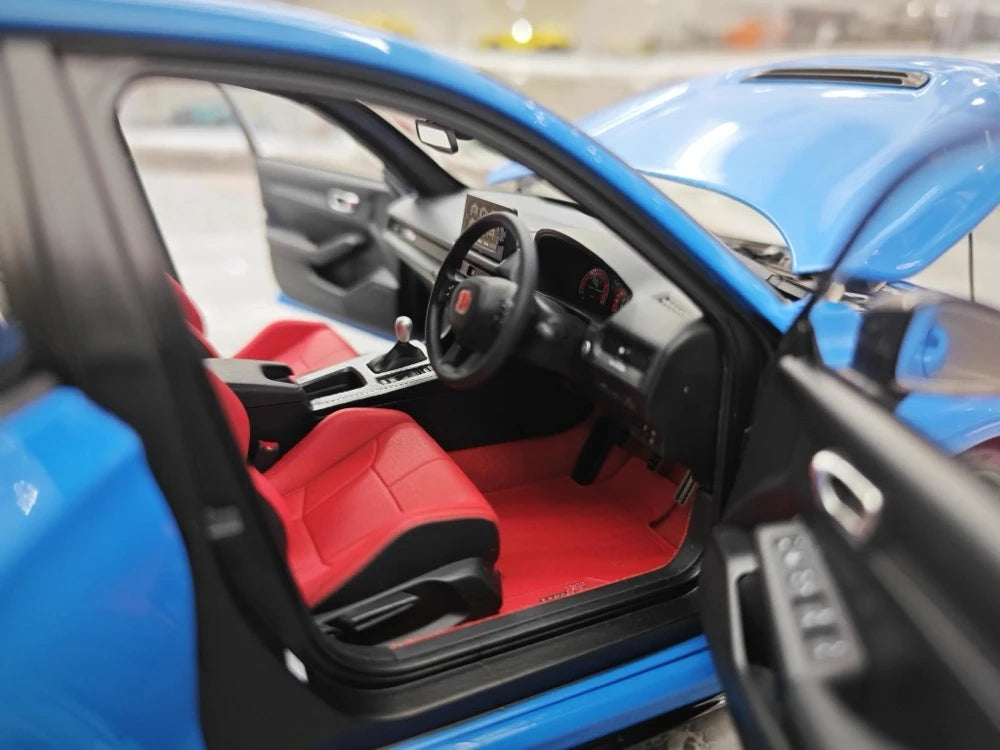[MotorHelix] 1:18 Honda 2023 Civic Type R Blue Model Car Die-Cast