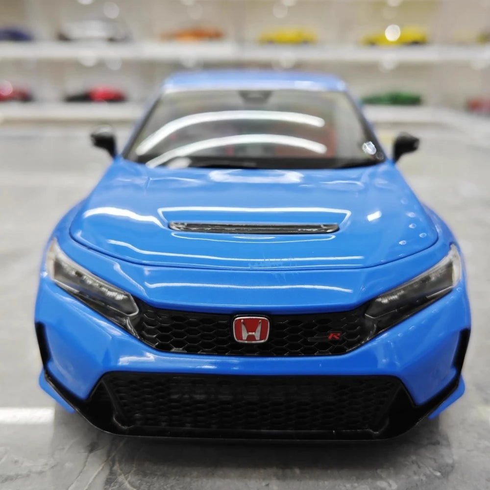 [MotorHelix] 1:18 Honda 2023 Civic Type R Blue Model Car Die-Cast