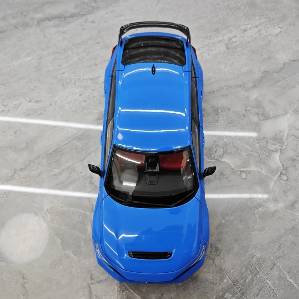 [MotorHelix] 1:18 Honda 2023 Civic Type R Blue Model Car Die-Cast