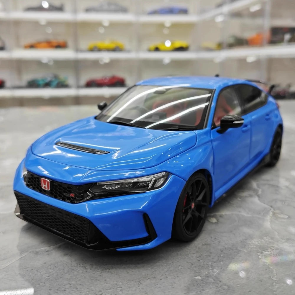 [MotorHelix] 1:18 Honda 2023 Civic Type R Blue Model Car Die-Cast