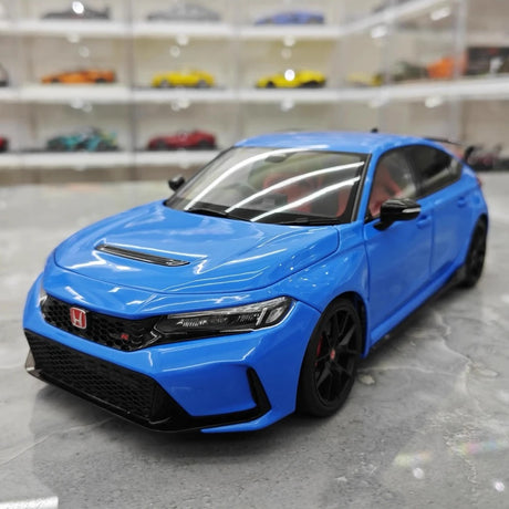 [MotorHelix] 1:18 Honda 2023 Civic Type R Blue Model Car Die-Cast