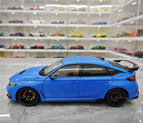 [MotorHelix] 1:18 Honda 2023 Civic Type R Blue Model Car Die-Cast