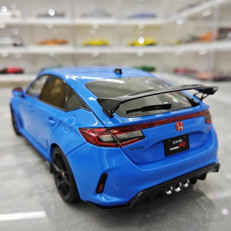 [MotorHelix] 1:18 Honda 2023 Civic Type R Blue Model Car Die-Cast