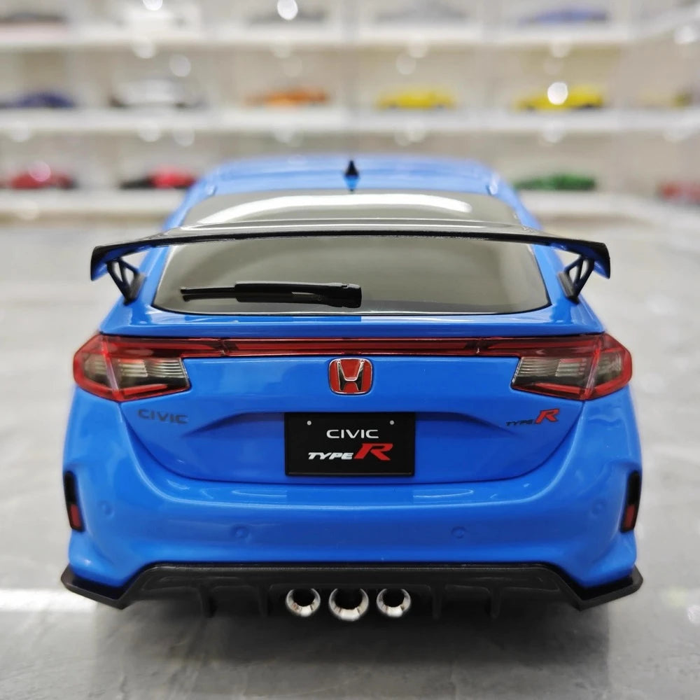 [MotorHelix] 1:18 Honda 2023 Civic Type R Blue Model Car Die-Cast